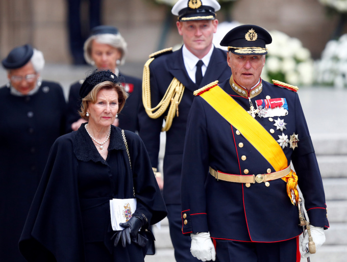 King Harald, Queen Sonja and Princess Astrid attended the funeral of the Grand Duke. Photo: REUTERS/Francois Lenoir.